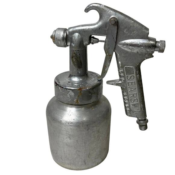 Vintage Sears Pneumatic Aluminum Spray Paint Gun with Canister USA Made - Picture 1 of 7